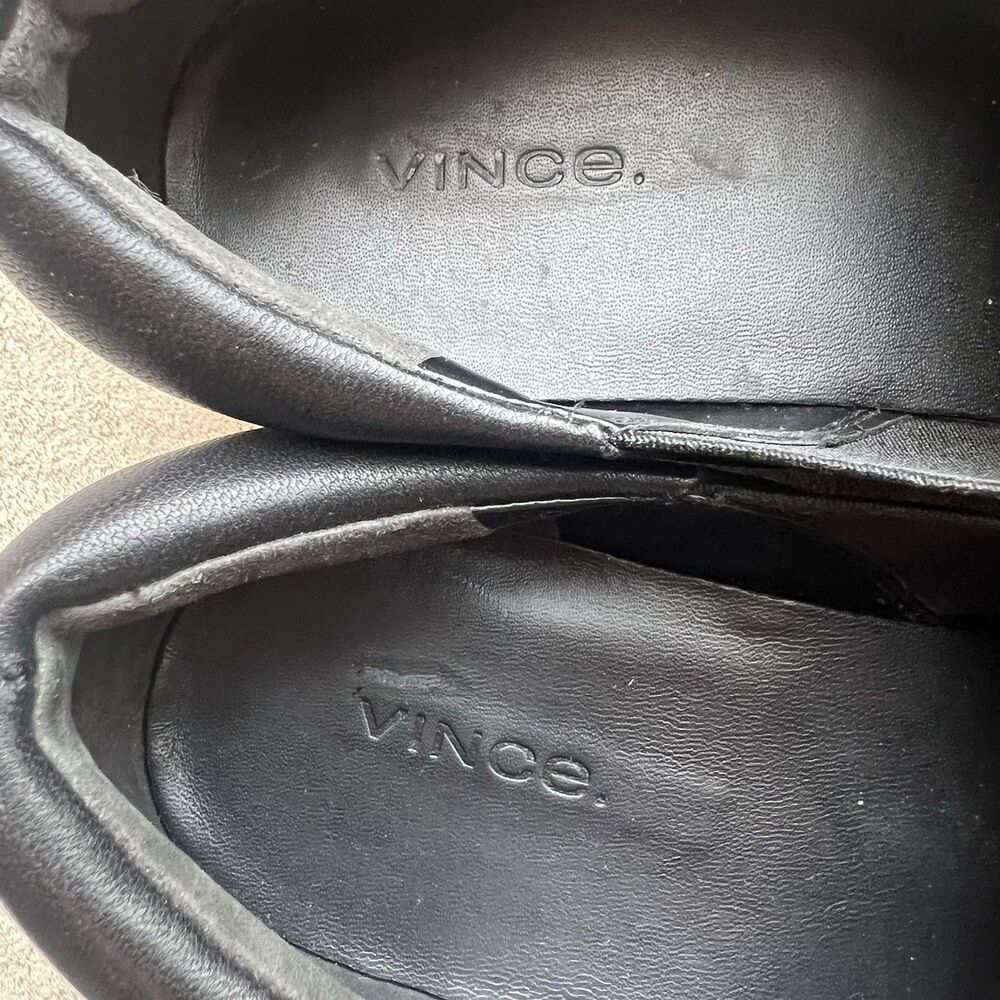 Vince Warren Black Leather Women's Platform Sneakers - Picture 13 of 16